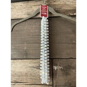 Vintage Garden Ridge Square Block 9 Feet Garland White